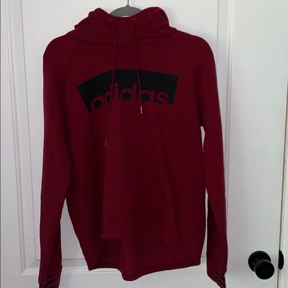 dark red adidas hoodie